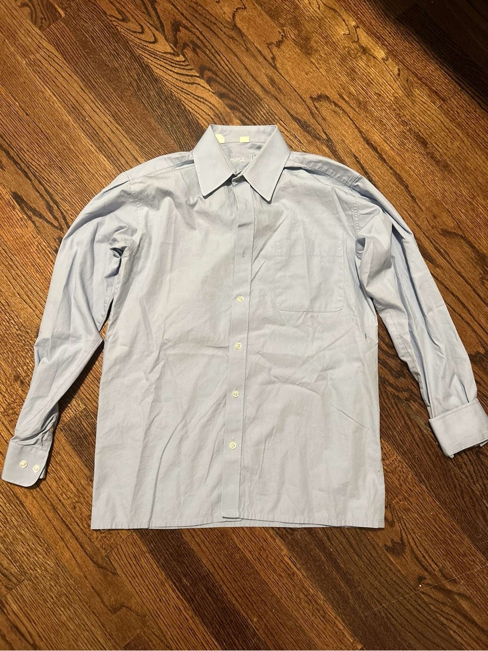 Emme Uno Light Blue Boys Dress Shirt Classic Button Down Size 16